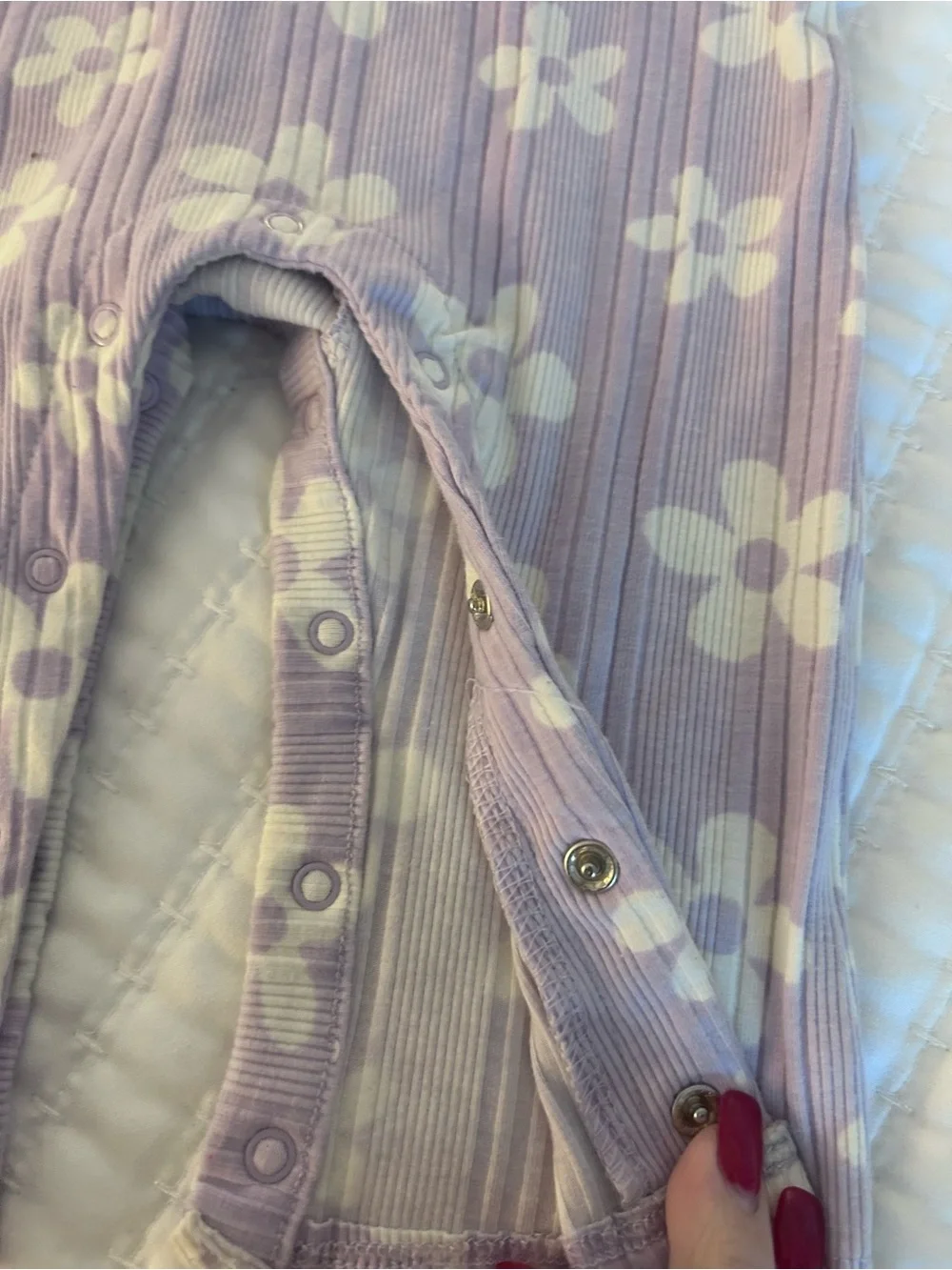 Grayson Little Lavender Floral Ribbed Baby Romper. Size 9M